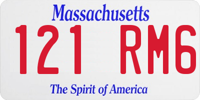 MA license plate 121RM6