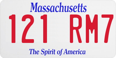 MA license plate 121RM7