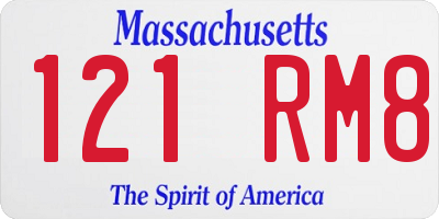 MA license plate 121RM8