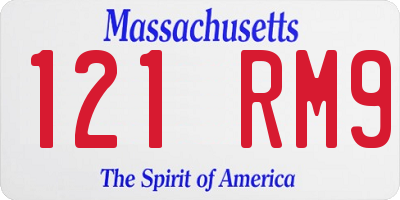 MA license plate 121RM9