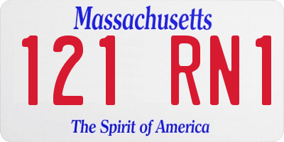 MA license plate 121RN1