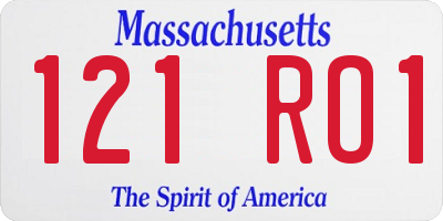 MA license plate 121RO1