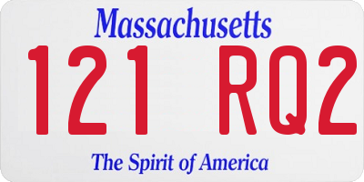 MA license plate 121RQ2