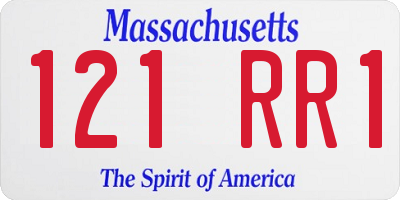 MA license plate 121RR1