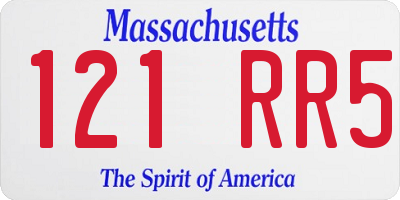 MA license plate 121RR5