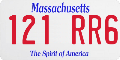 MA license plate 121RR6