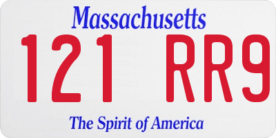 MA license plate 121RR9
