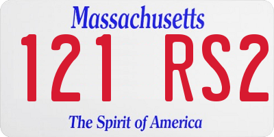 MA license plate 121RS2
