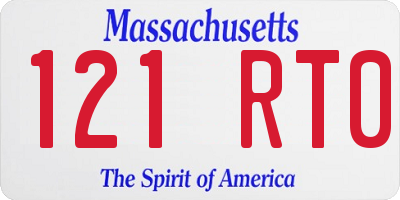 MA license plate 121RT0
