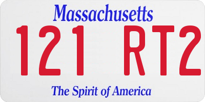 MA license plate 121RT2