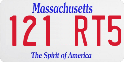 MA license plate 121RT5