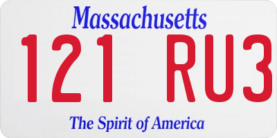 MA license plate 121RU3