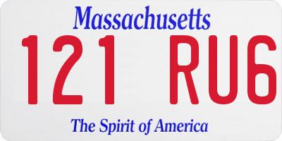 MA license plate 121RU6