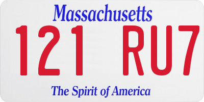 MA license plate 121RU7