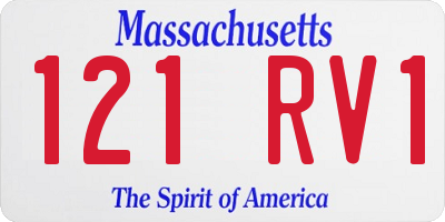 MA license plate 121RV1