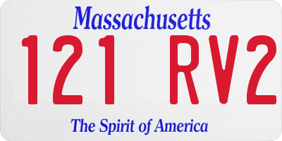 MA license plate 121RV2