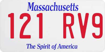 MA license plate 121RV9