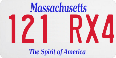 MA license plate 121RX4