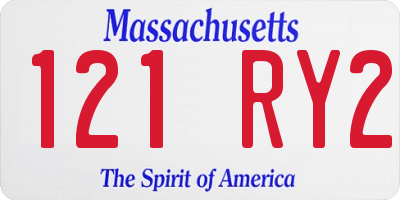 MA license plate 121RY2