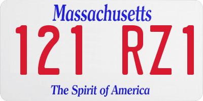 MA license plate 121RZ1