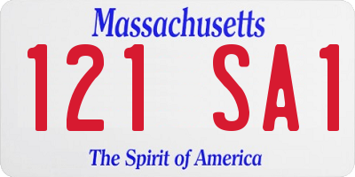 MA license plate 121SA1