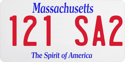 MA license plate 121SA2