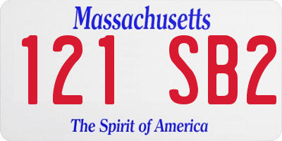 MA license plate 121SB2