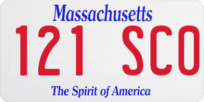 MA license plate 121SC0