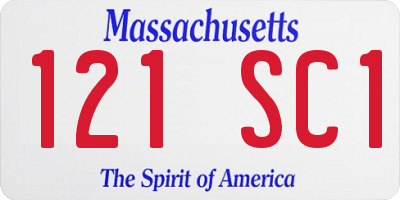 MA license plate 121SC1