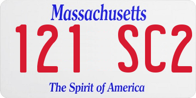 MA license plate 121SC2