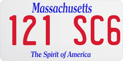 MA license plate 121SC6