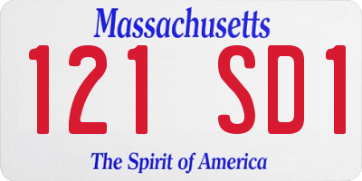 MA license plate 121SD1