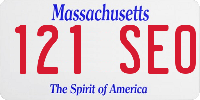 MA license plate 121SE0