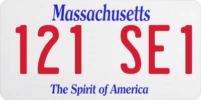 MA license plate 121SE1