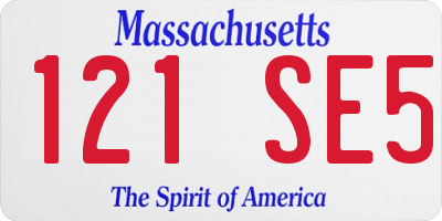 MA license plate 121SE5