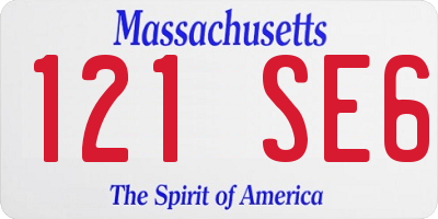 MA license plate 121SE6