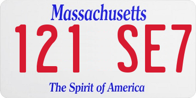 MA license plate 121SE7