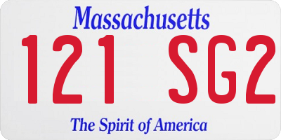 MA license plate 121SG2