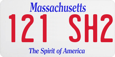 MA license plate 121SH2