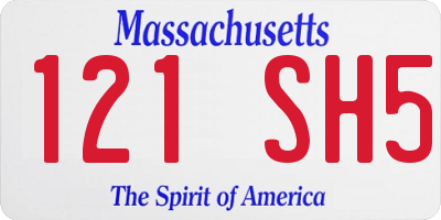MA license plate 121SH5
