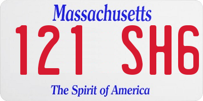 MA license plate 121SH6