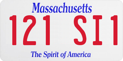 MA license plate 121SI1