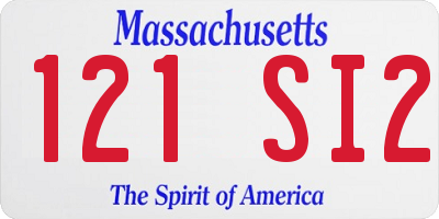 MA license plate 121SI2
