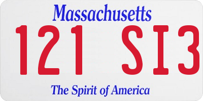 MA license plate 121SI3