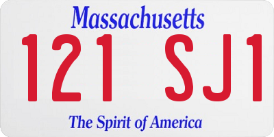 MA license plate 121SJ1