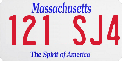 MA license plate 121SJ4