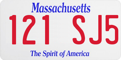 MA license plate 121SJ5