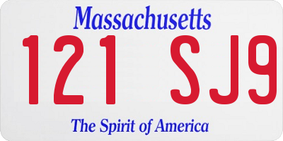 MA license plate 121SJ9