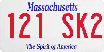 MA license plate 121SK2