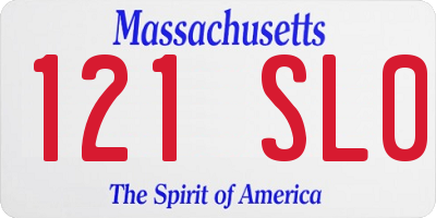 MA license plate 121SL0